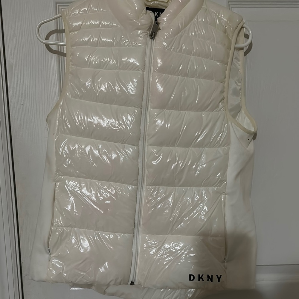 DKNY White Puffer Vest